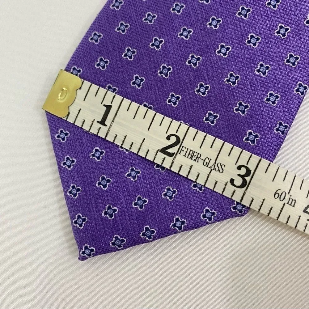 Club Room Men’s Tie Purple with Flowers Silk Blend - Picture 2 of 3
